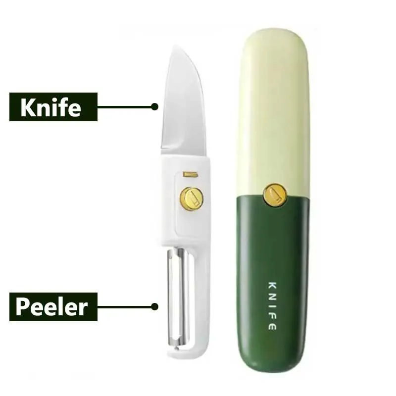 2-in-1 Fruit Cutting Knife and Peeler