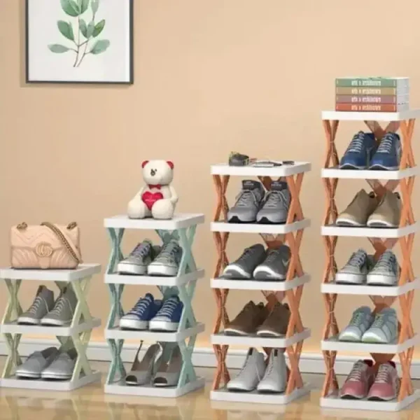 5-Layer Stackable Shoe Rack & Bookshelf Organizer