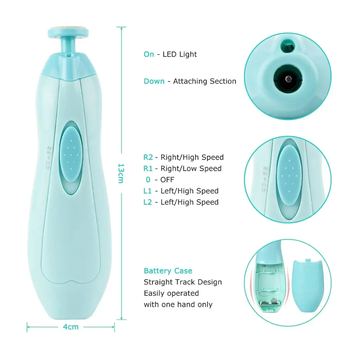 Gentle & Safe Baby Nail Trimmer with Light – Electric Nail Care Tool for Babies - Image 6