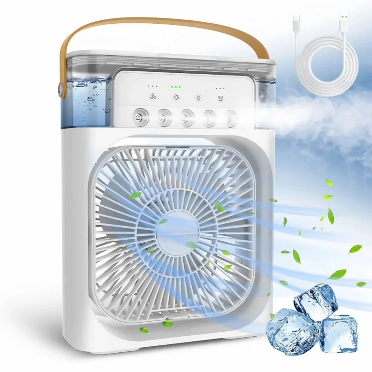 3-in-1 Portable Mini Air Cooler Fan with Humidifier & LED Light